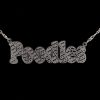Sorority item, S.G. Rho Engraved Sterling Silver nameplate necklace on silver rope chain
